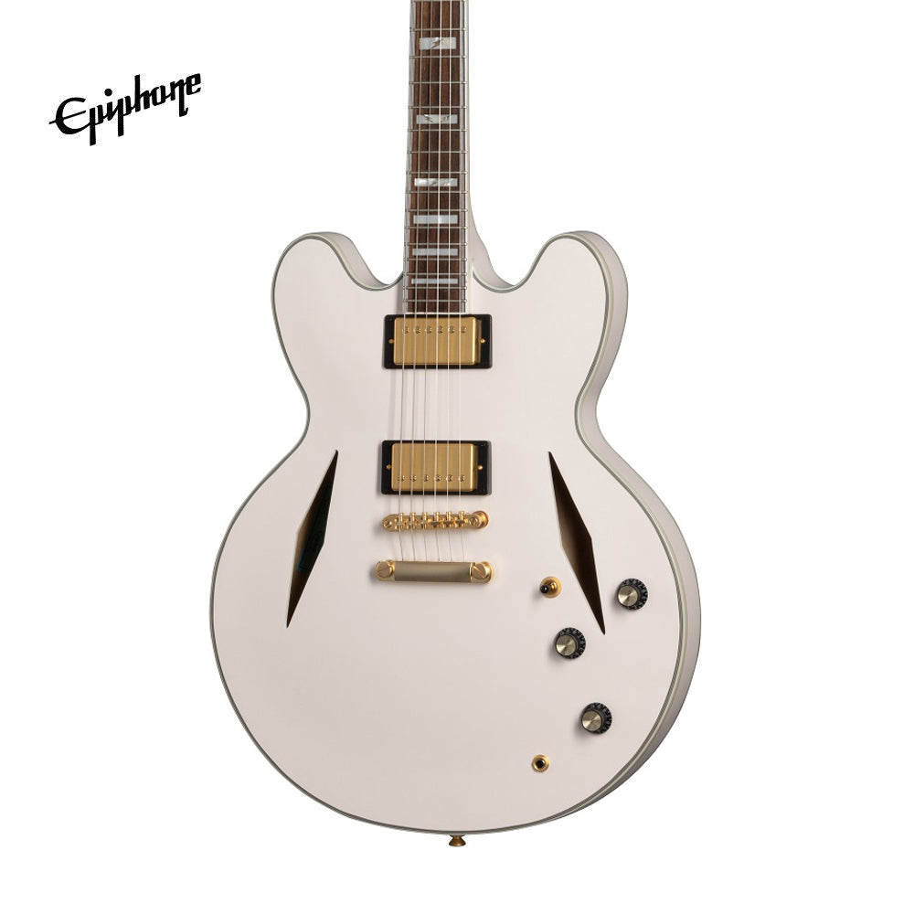Epiphone Emily Wolfe "White Wolfe" Sheraton Semi-Hollow Electric Guitar, Case Included - Aged Bone White