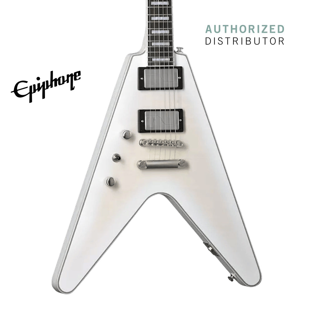 Epiphone Flying V Prophecy Left-Handed Electric Guitar with Premium Gig Bag - Aged White Tiger