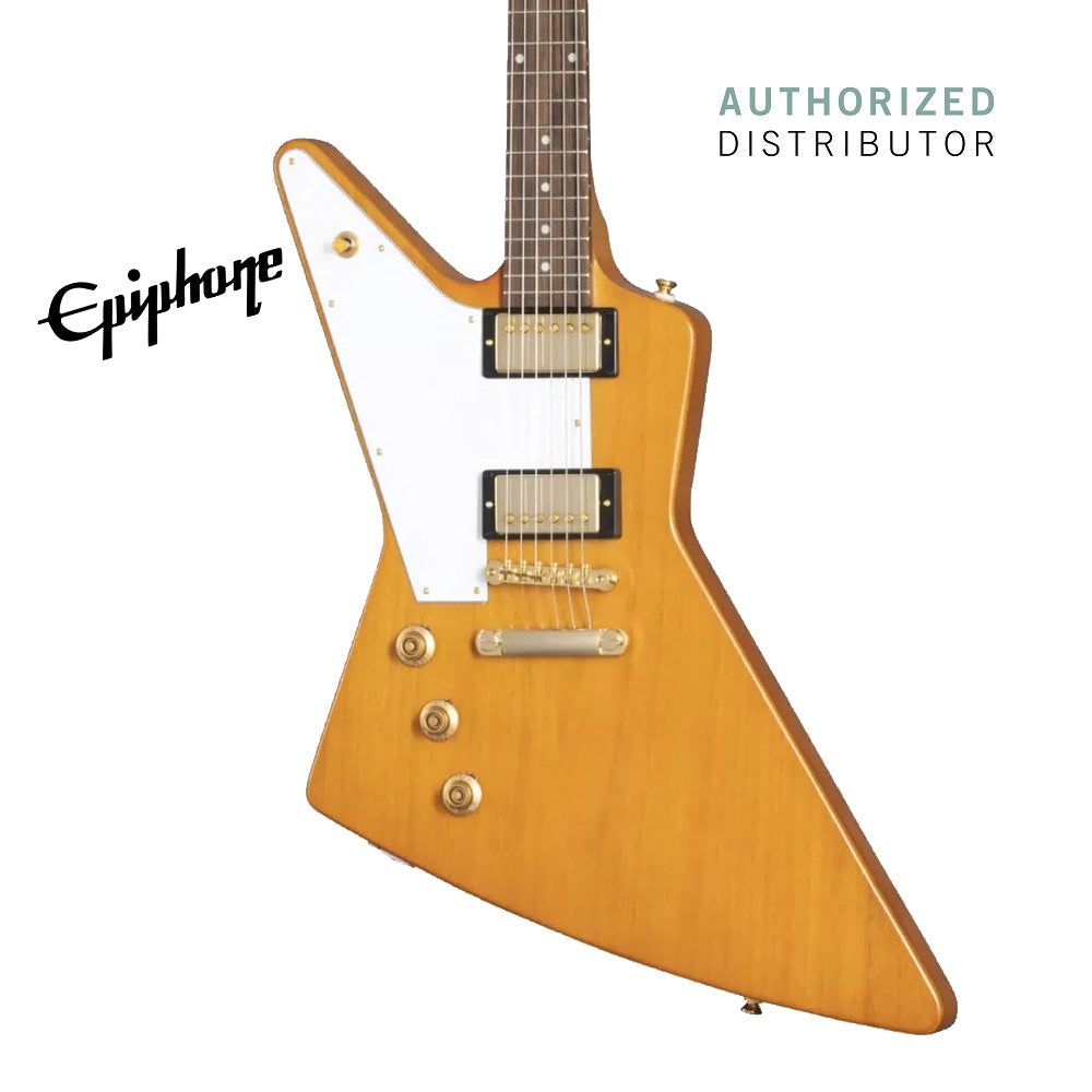 Epiphone Korina Explorer Left-Handed Electric Guitar, Case Included - Aged Natural