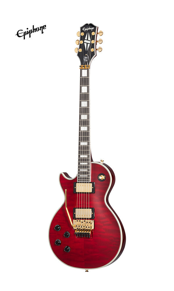 Epiphone Alex Lifeson Les Paul Custom Axcess Left-handed Electric Guitar, Case Included - Ruby