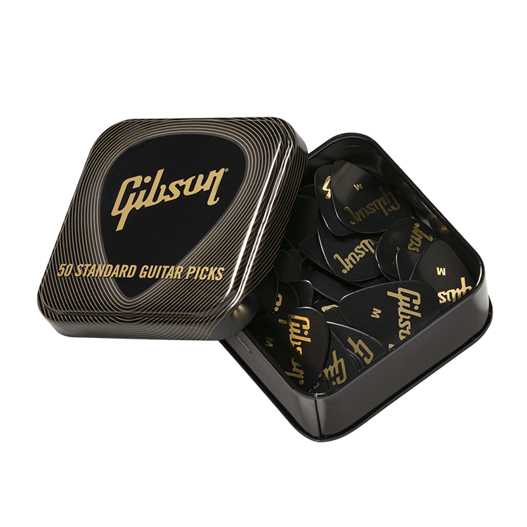 GIBSON ACCESSORIES STANDARD EXTRA HEAVY PICK TIN, 50 PCS (APRGG50-74XH)