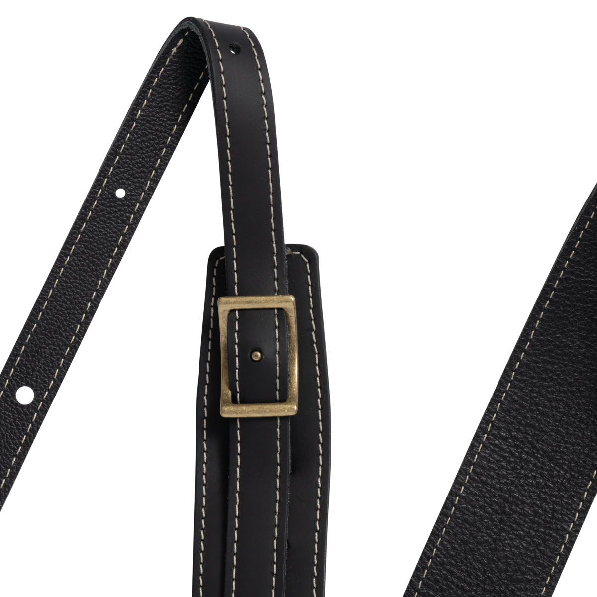 GIBSON ACCESSORIES THE TROUBADOUR LEATHER GUITAR STRAP - BLACK (ASTRBDR-BLK)