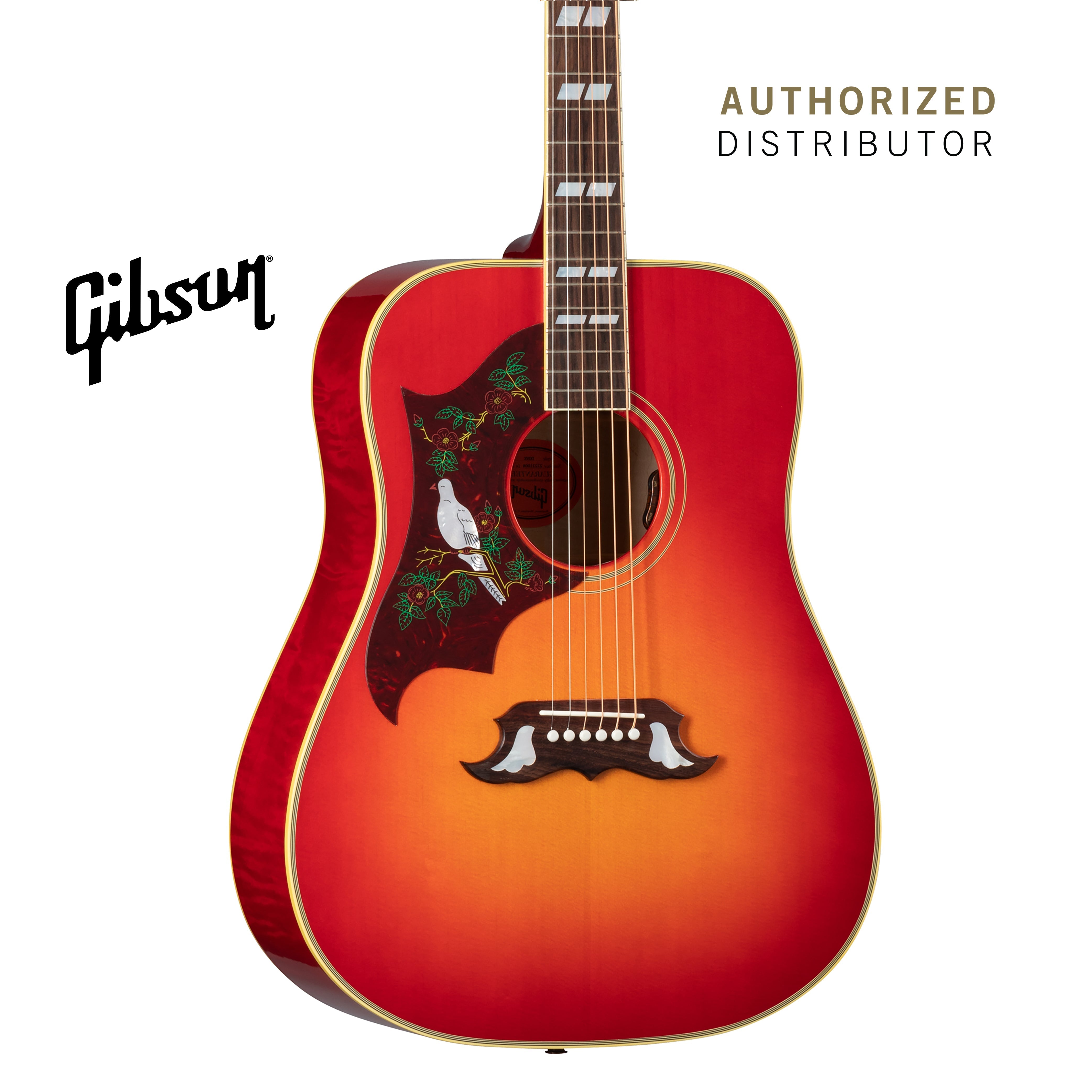 GIBSON DOVE ORIGINAL LEFT-HANDED ACOUSTIC-ELECTRIC GUITAR - VINTAGE CHERRY SUNBURST