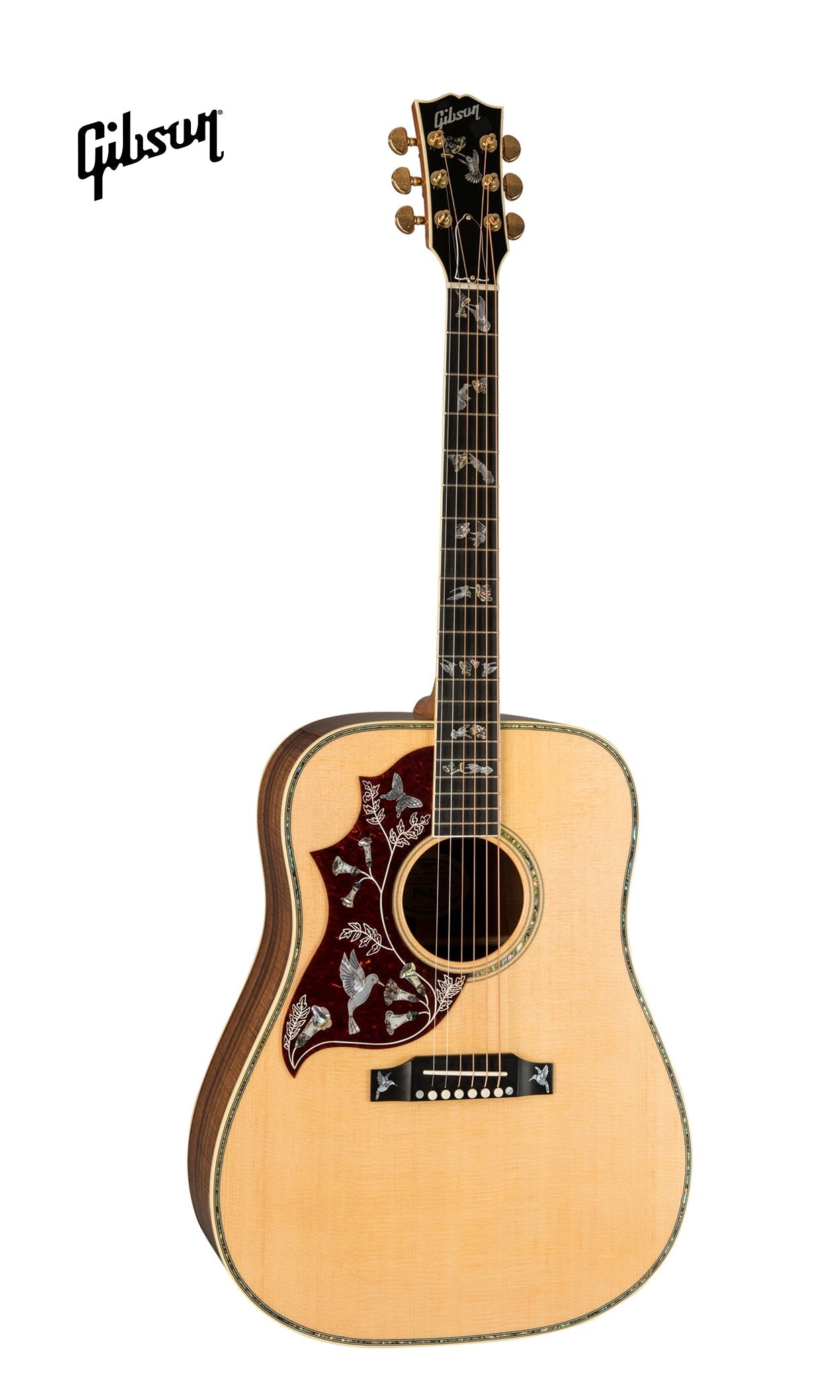 GIBSON HUMMINGBIRD CUSTOM KOA LEFT-HANDED ACOUSTIC GUITAR - ANTIQUE NATURAL