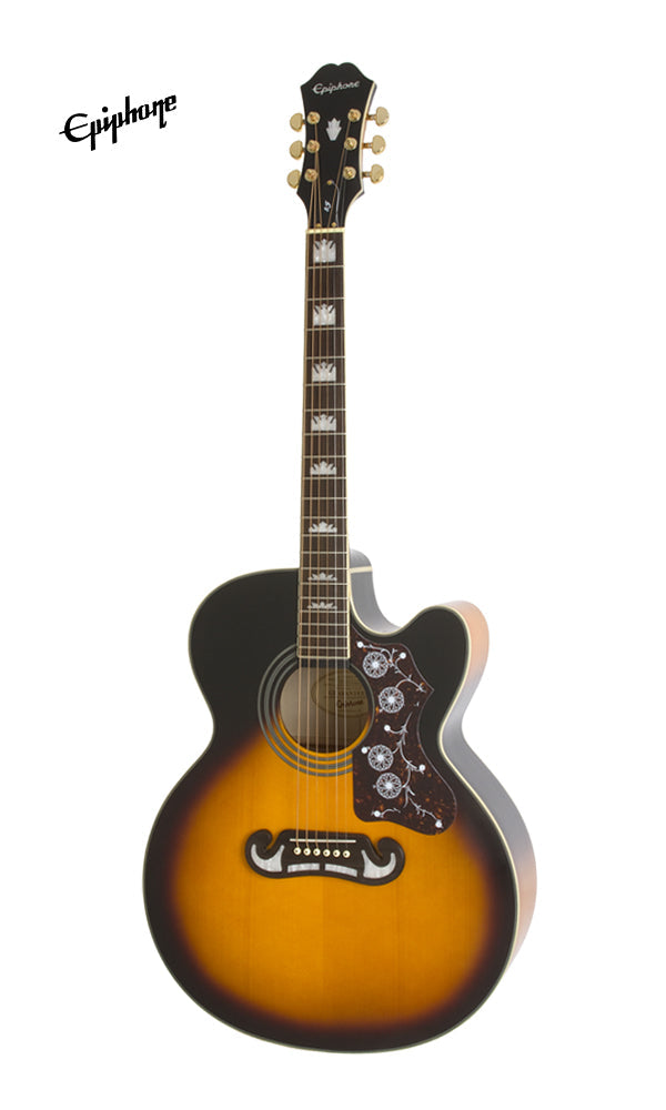 Epiphone J-200 EC Studio Acoustic-Electric Guitar - Vintage Sunburst