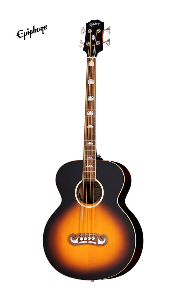 Epiphone El Capitan J-200 Studio Acoustic-Electric Bass Guitar - Aged Vintage Sunburst