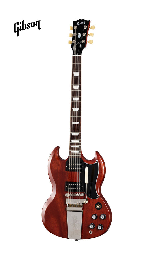 GIBSON SG STANDARD '61 FADED MAESTRO VIBROLA ELECTRIC GUITAR - VINTAGE CHERRY SATIN