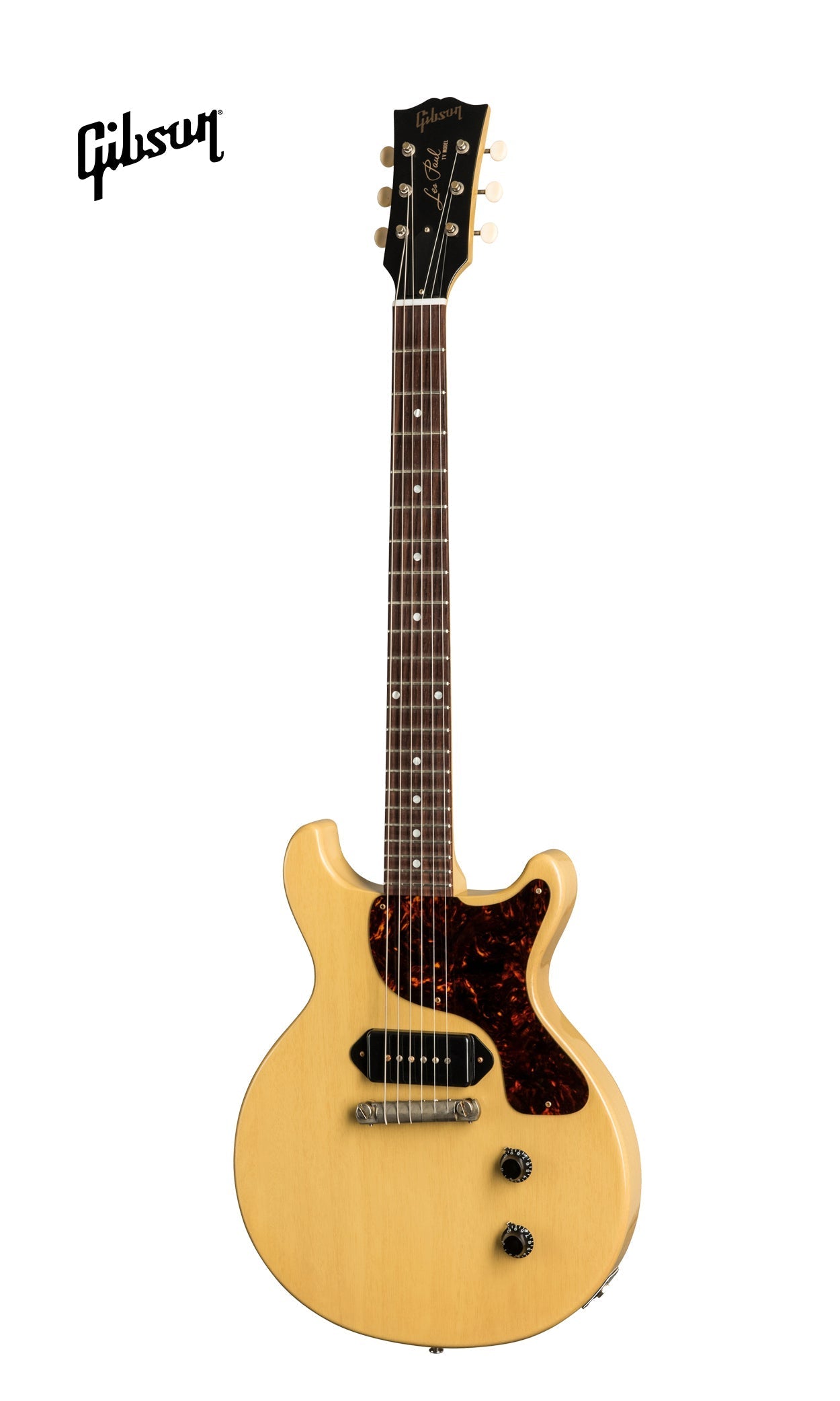 GIBSON 1958 LES PAUL JUNIOR DOUBLE CUT REISSUE VOS ELECTRIC GUITAR - TV YELLOW