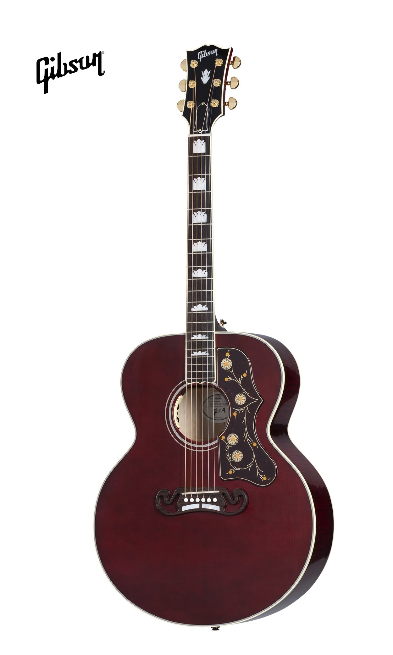 GIBSON SJ-200 STANDARD MAPLE ACOUSTIC-ELECTRIC GUITAR - WINE RED