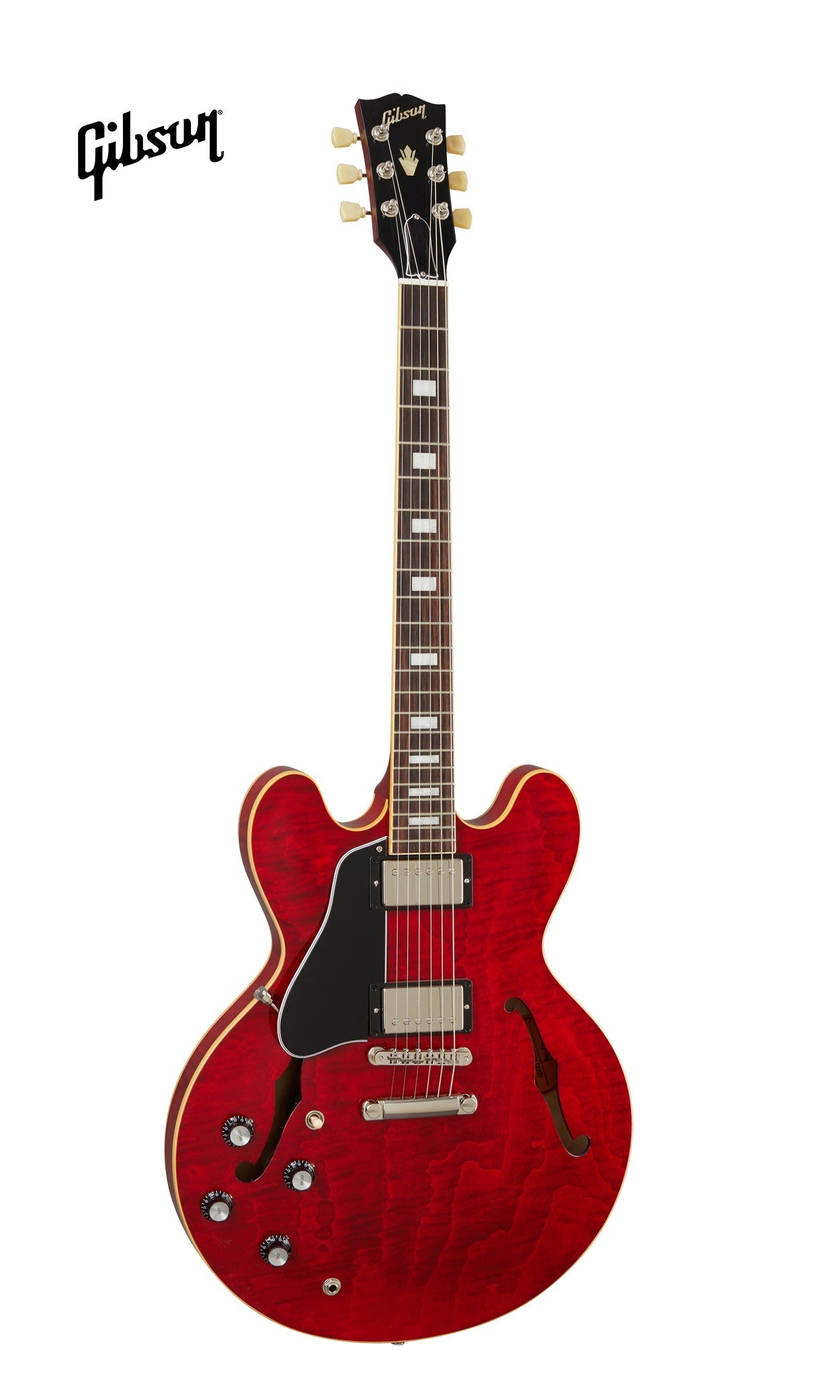GIBSON ES-335 FIGURED LEFT-HANDED SEMI-HOLLOWBODY ELECTRIC GUITAR - 60S CHERRY