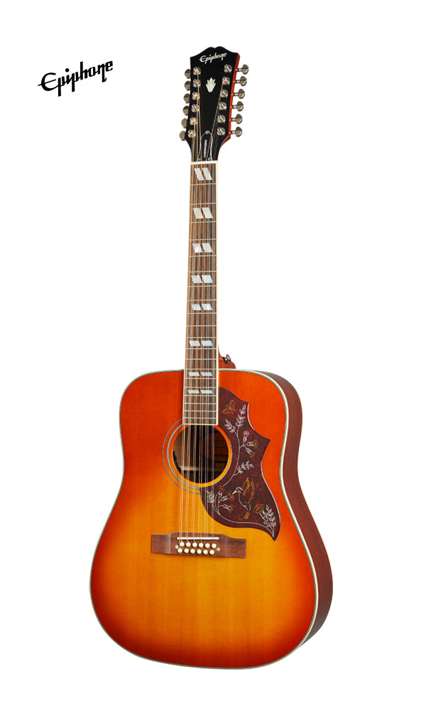 Epiphone Hummingbird 12-String Acoustic-Electric Guitar - Aged Cherry Sunburst Gloss