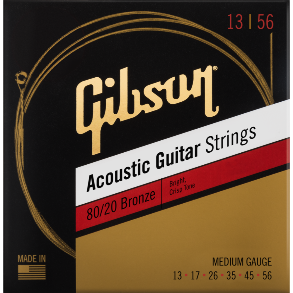 GIBSON ACCESSORIES 80/20 BRONZE ACOUSTIC GUITAR STRINGS - .013-.056 MEDIUM (SAG-BRW13)