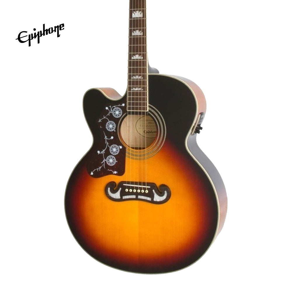 Epiphone J-200 EC Studio Left-Handed Acoustic-Electric Guitar - Vintage Sunburst