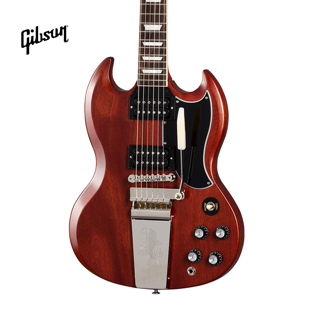GIBSON SG STANDARD '61 FADED MAESTRO VIBROLA ELECTRIC GUITAR - VINTAGE CHERRY SATIN