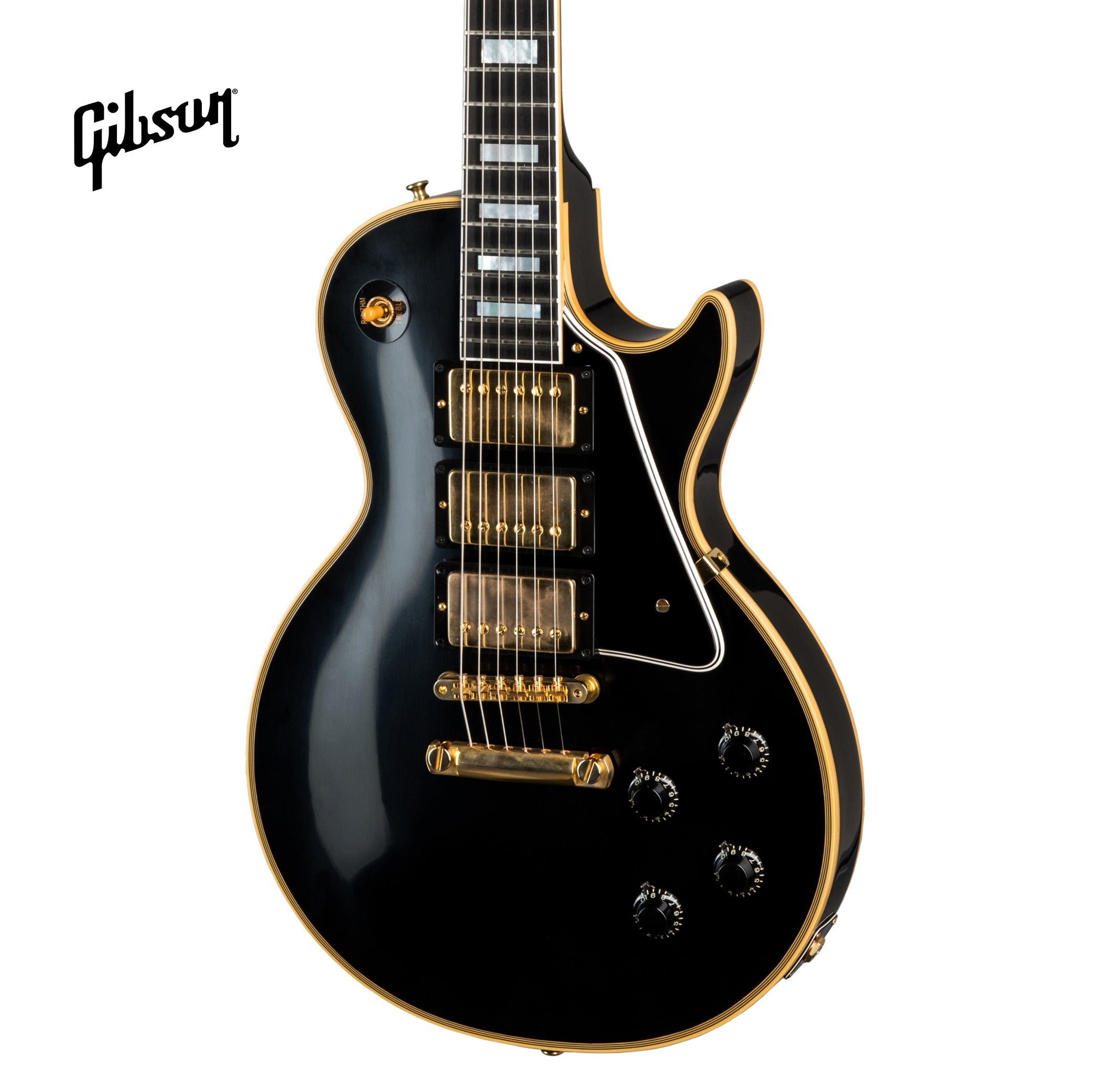 GIBSON 1957 LES PAUL CUSTOM REISSUE 3-PICKUP VOS ELECTRIC GUITAR - EBONY