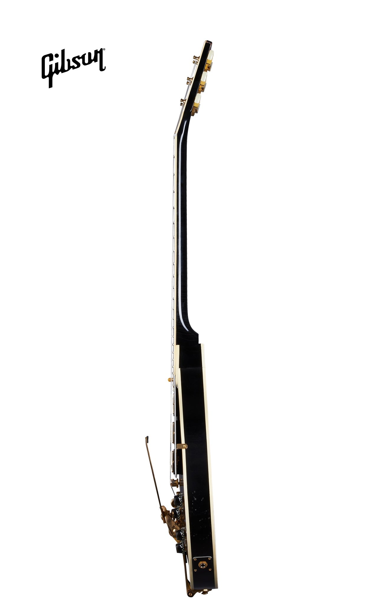 GIBSON 1957 LES PAUL CUSTOM REISSUE 3-PICKUP BIGSBY LIGHT AGED ELECTRIC GUITAR - EBONY