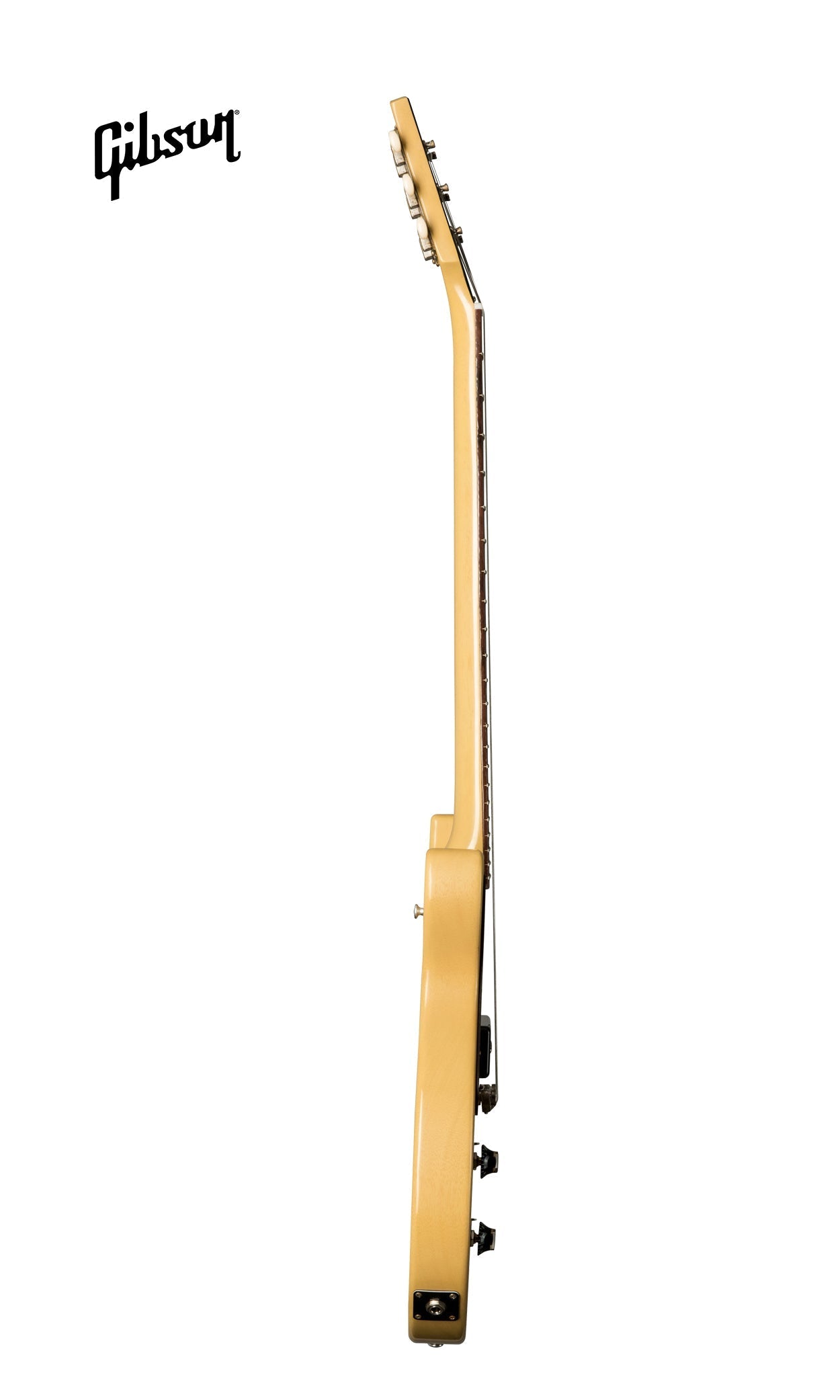 GIBSON 1958 LES PAUL JUNIOR DOUBLE CUT REISSUE VOS LEFT-HANDED ELECTRIC GUITAR - TV YELLOW