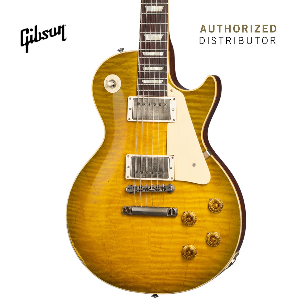 GIBSON 1959 LES PAUL STANDARD REISSUE HEAVY AGED ELECTRIC GUITAR - GREEN LEMON FADE