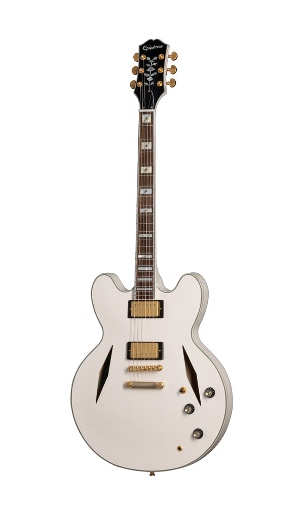 Epiphone Emily Wolfe "White Wolfe" Sheraton Semi-Hollow Electric Guitar, Case Included - Aged Bone White