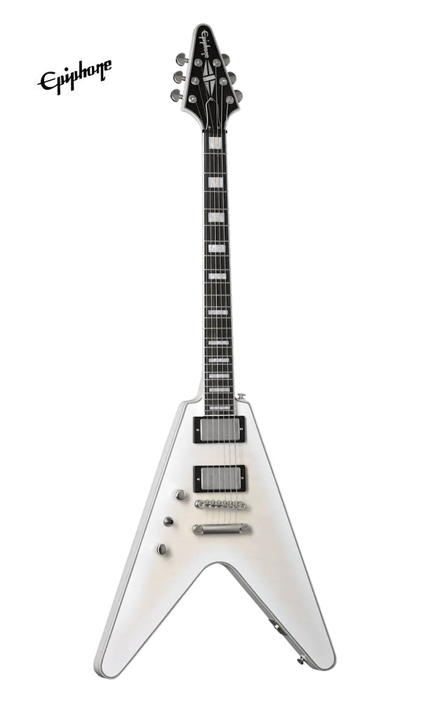 Epiphone Flying V Prophecy Left-Handed Electric Guitar with Premium Gig Bag - Aged White Tiger