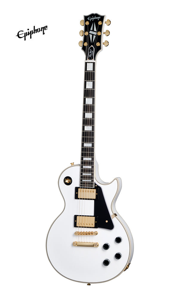 (Epiphone Inspired by Gibson Custom) Epiphone Les Paul Custom Electric Guitar - Alpine White