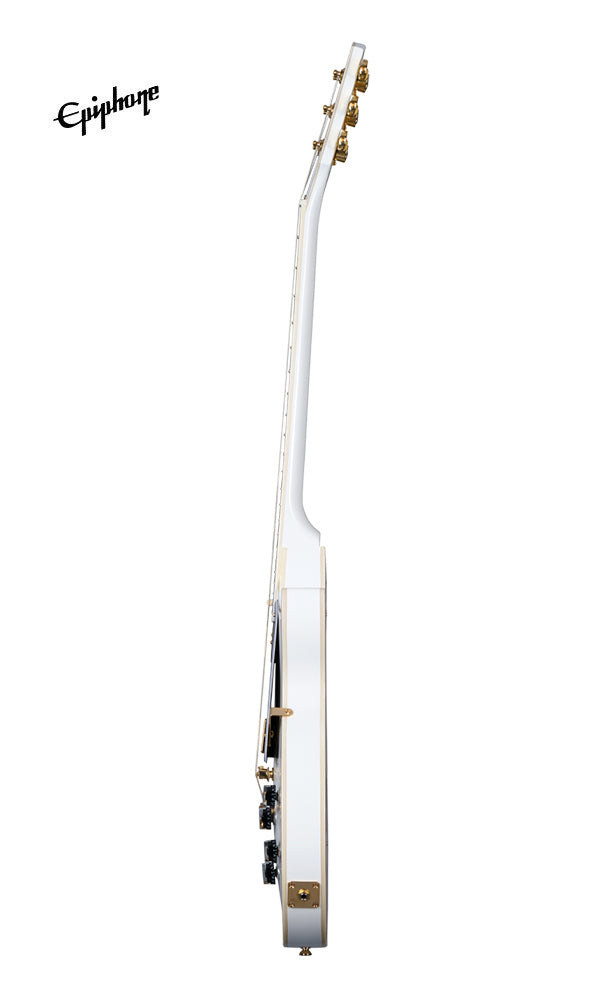 (Epiphone Inspired by Gibson Custom) Epiphone Les Paul Custom Electric Guitar - Alpine White
