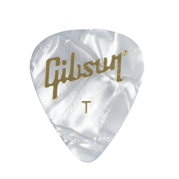 GIBSON ACCESSORIES PEARLOID THIN WHITE PICKS, 12 PACK (APRW12-74T)