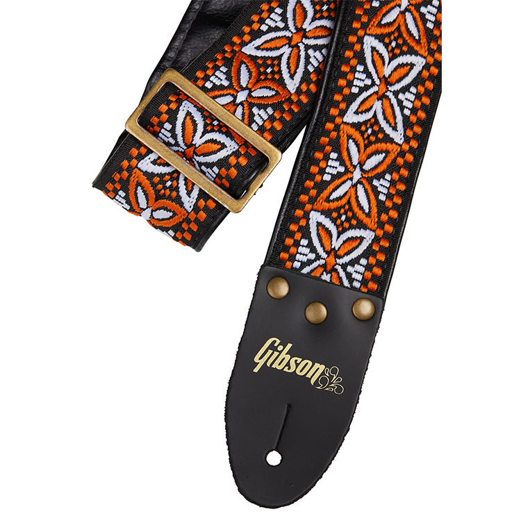 GIBSON ACCESSORIES THE ORANGE LILY GUITAR STRAP (ASVS-ORL)