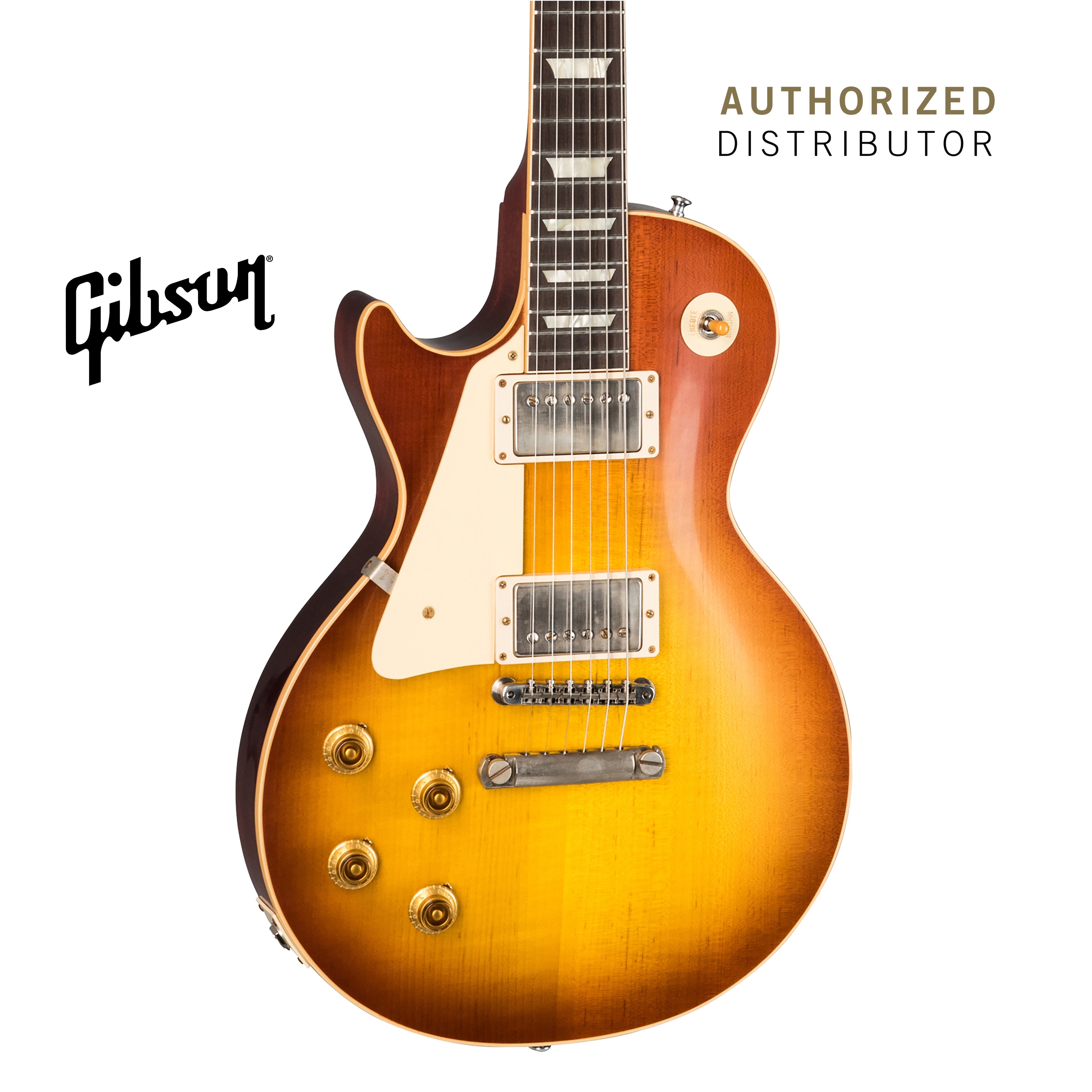 GIBSON 1958 LES PAUL STANDARD REISSUE VOS LEFT-HANDED ELECTRIC GUITAR - ICED TEA BURST