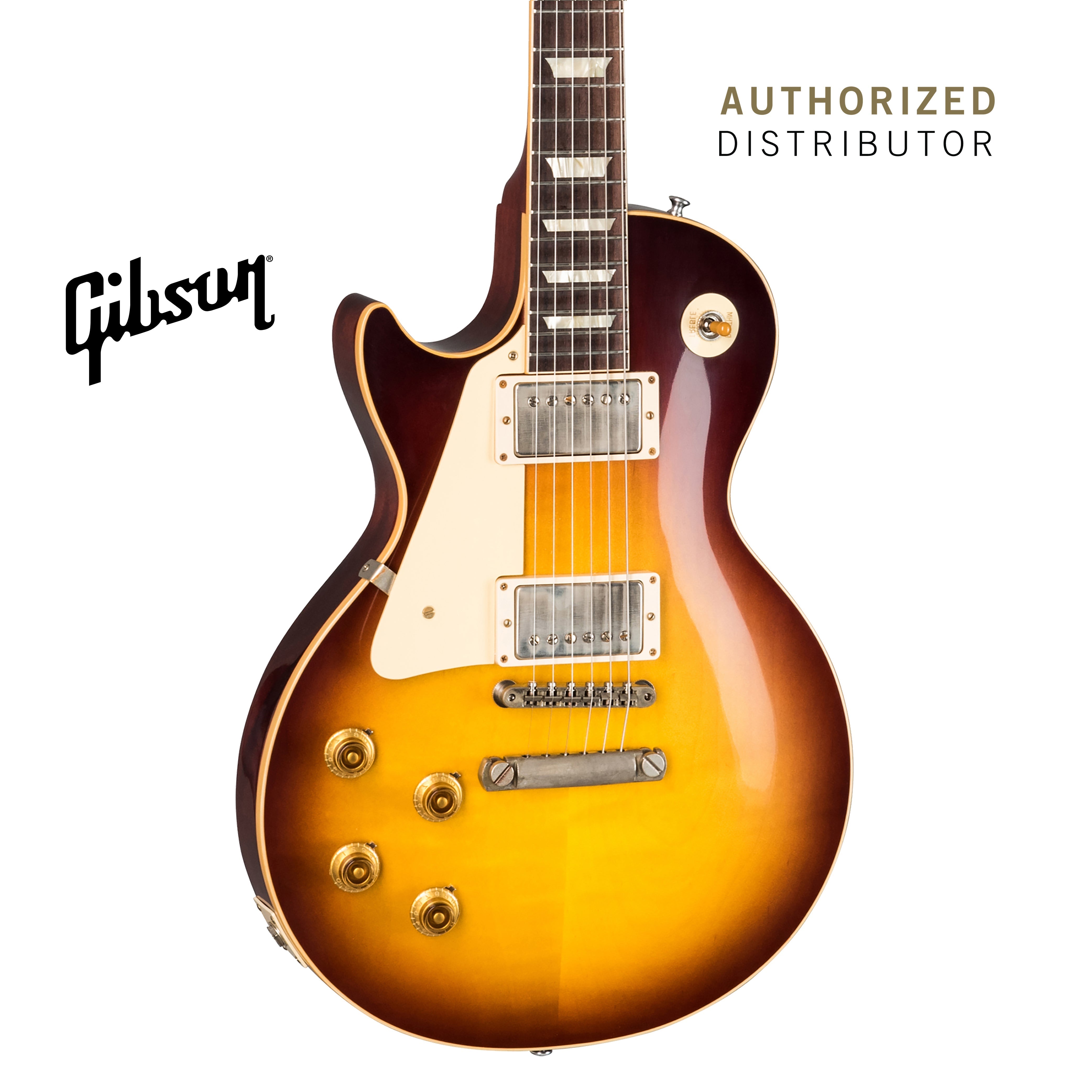 GIBSON 1958 LES PAUL STANDARD REISSUE VOS LEFT-HANDED ELECTRIC GUITAR - BOURBON BURST