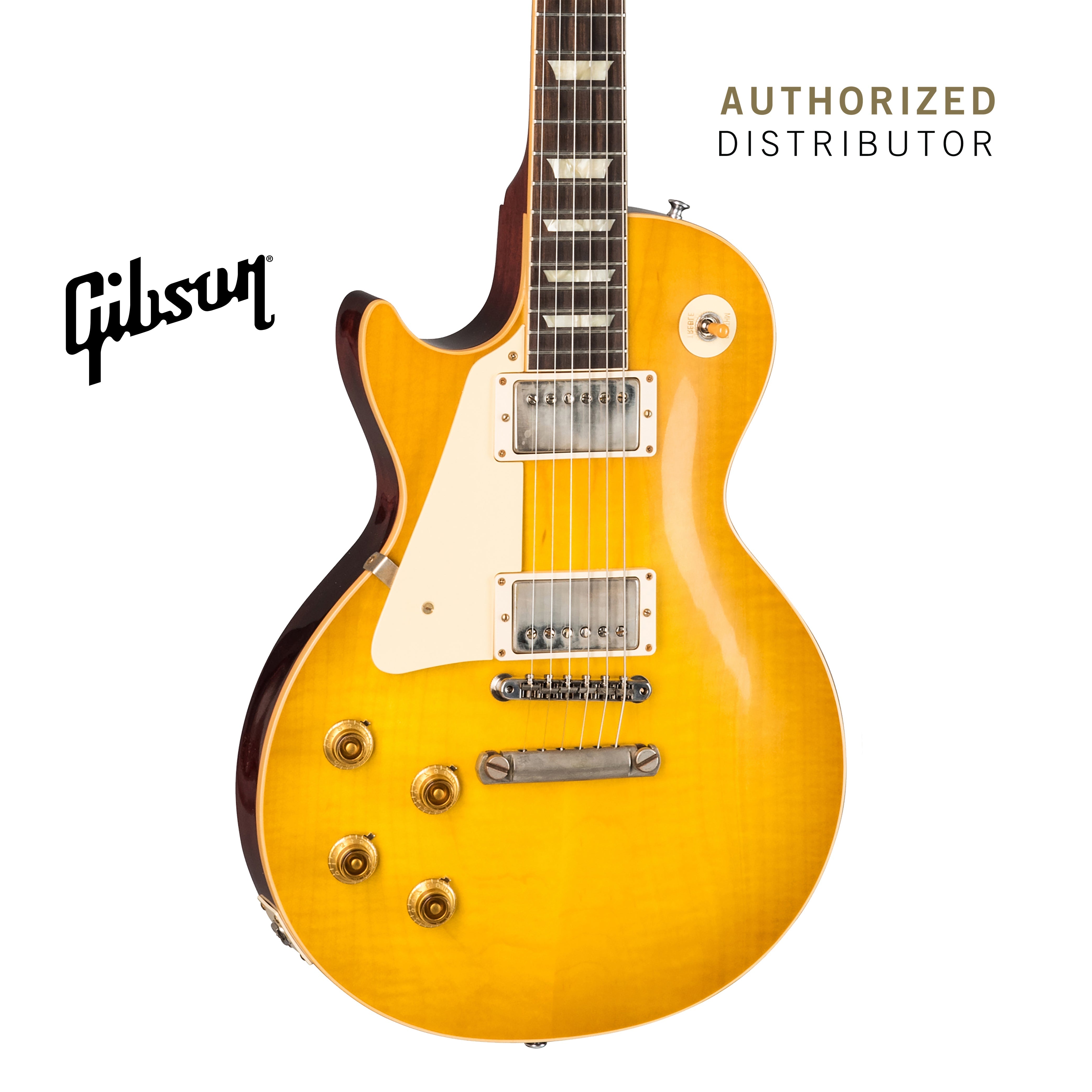 GIBSON 1958 LES PAUL STANDARD REISSUE VOS LEFT-HANDED ELECTRIC GUITAR - LEMON BURST