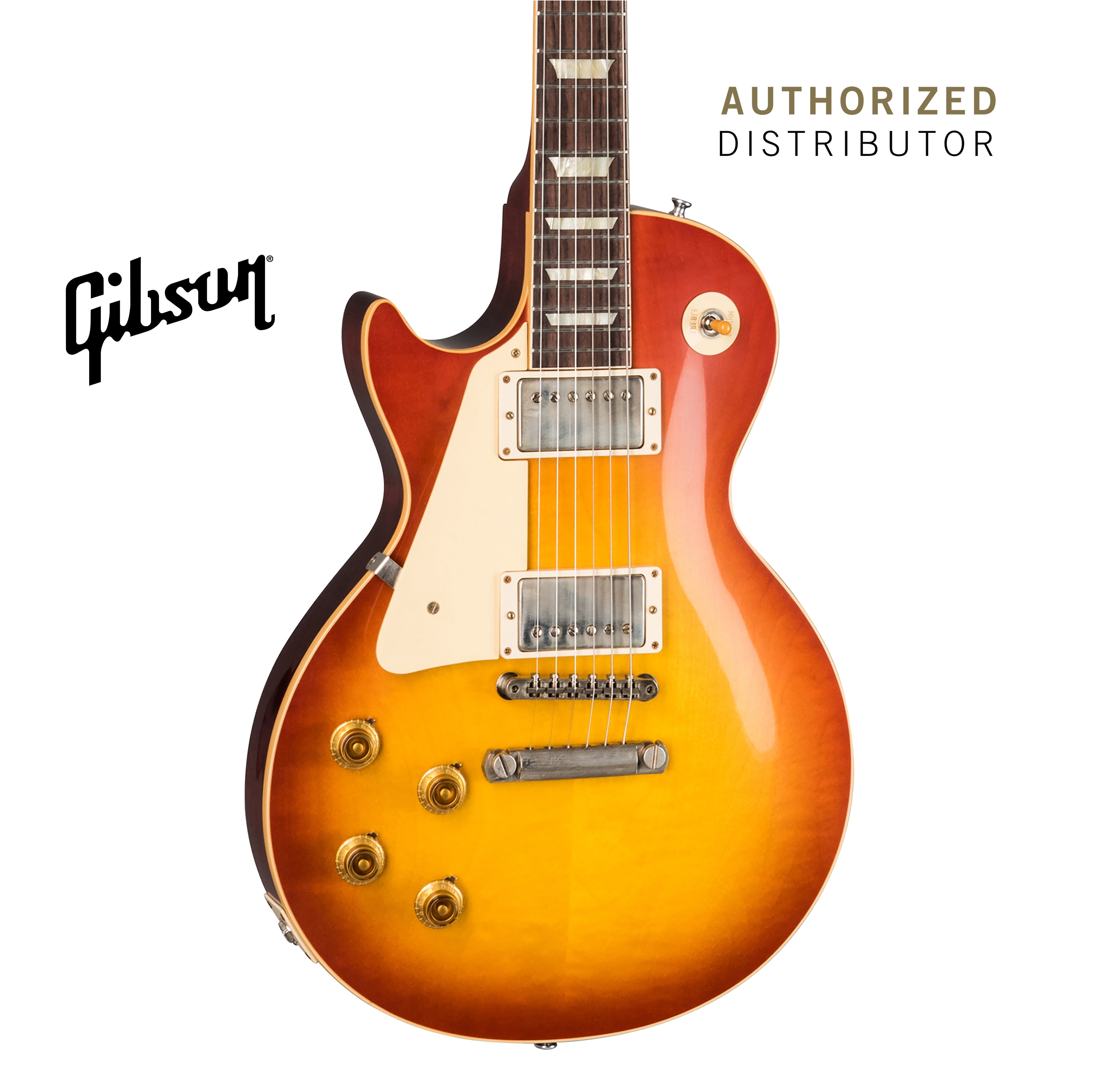 GIBSON 1958 LES PAUL STANDARD REISSUE VOS LEFT-HANDED ELECTRIC GUITAR - WASHED CHERRY SUNBURST