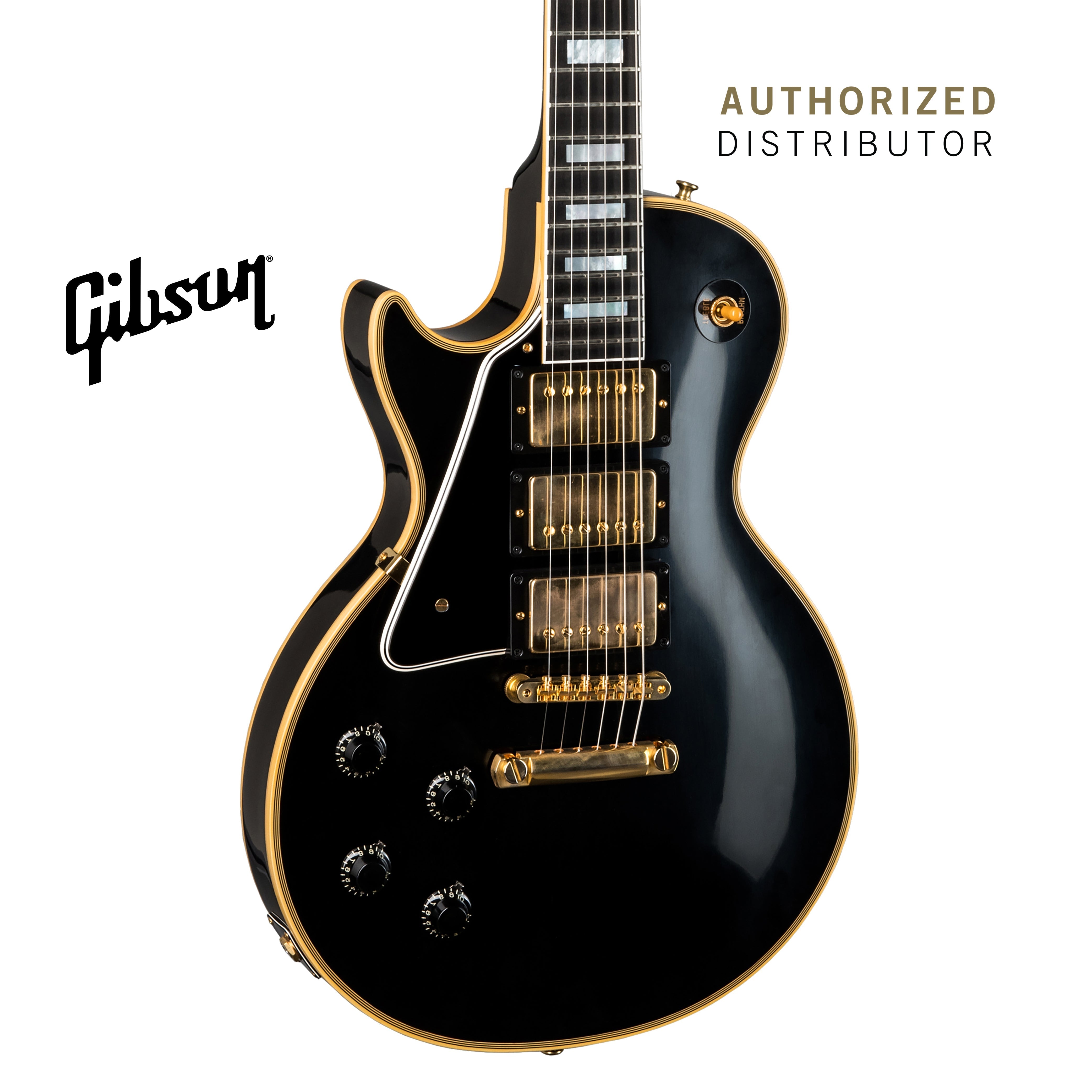 GIBSON 1957 LES PAUL CUSTOM REISSUE 3-PICKUP VOS LEFT-HANDED ELECTRIC GUITAR - EBONY