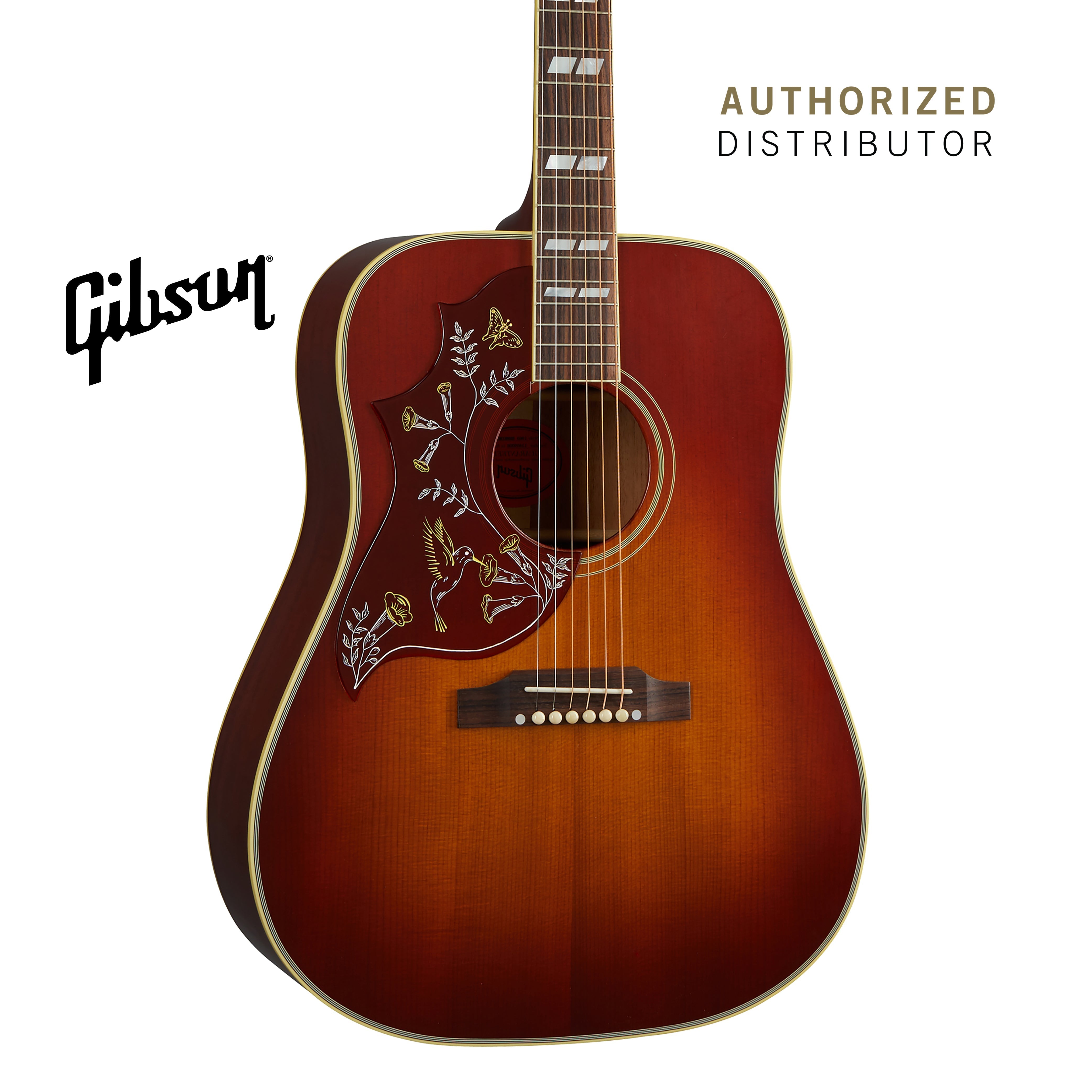 GIBSON 1960 HUMMINGBIRD, FIXED BRIDGE LEFT-HANDED ACOUSTIC GUITAR - HERITAGE CHERRY SUNBURST