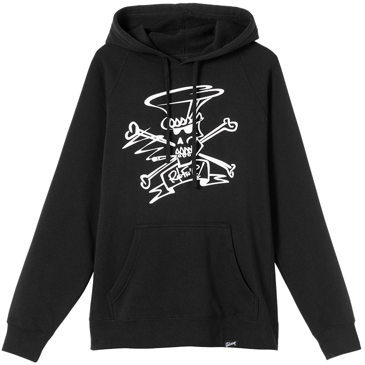 GIBSON ACCESSORIES SLASH 'SKULLY' PULLOVER HOODIE - BLACK (GA-SLSH-SKLFZ-BLK)