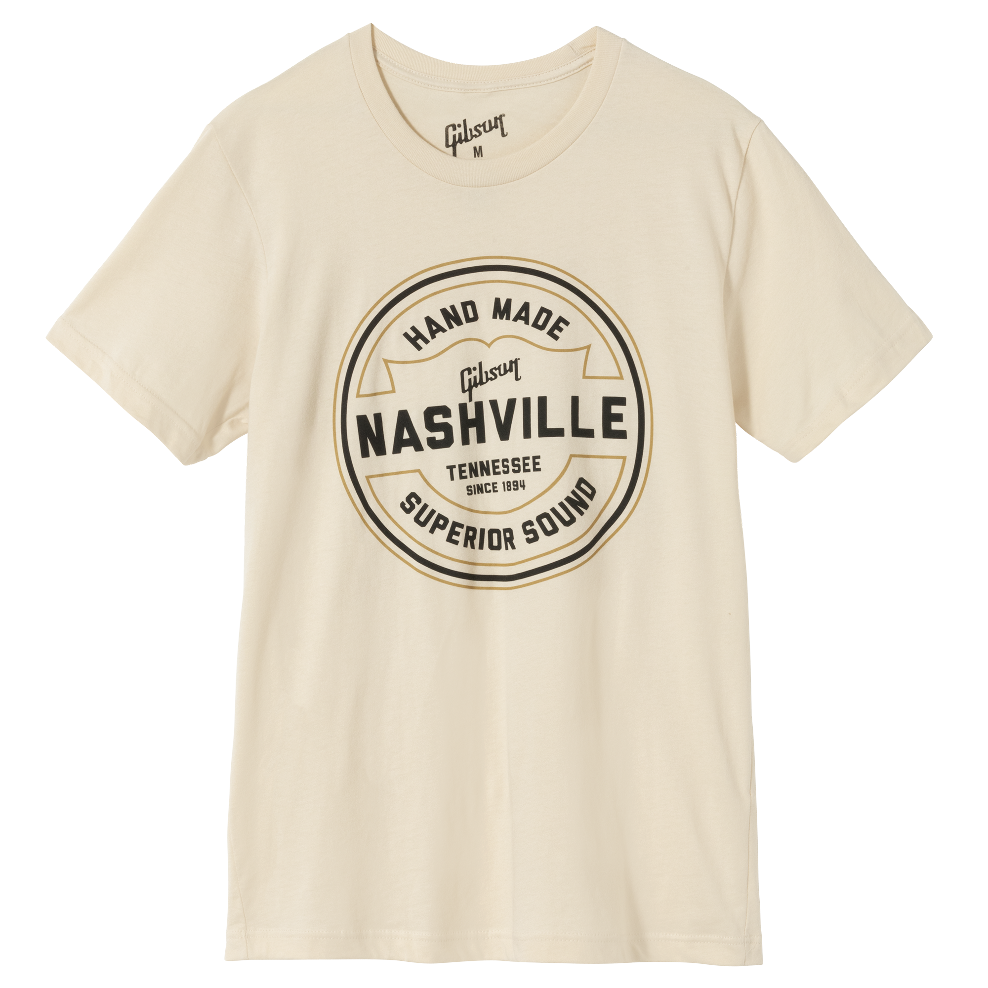 GIBSON ACCESSORIES HANDMADE IN NASHVILLE T-SHIRT - CREAM (GA-TEE-HAND-CRM)
