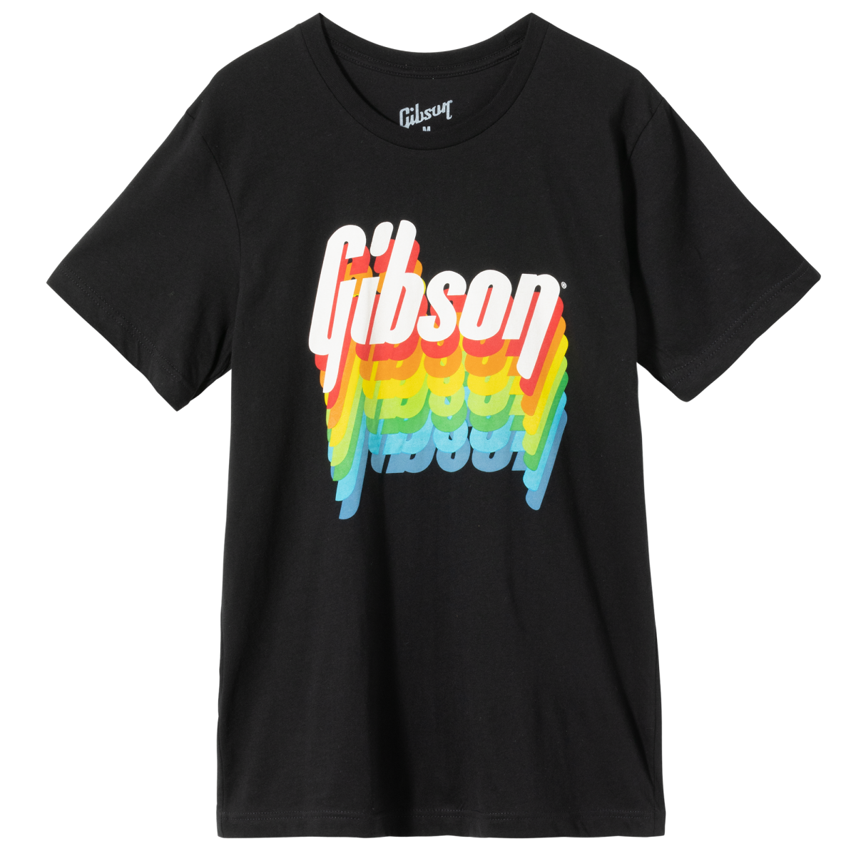 GIBSON ACCESSORIES RAINBOW T-SHIRT - BLACK (GA-TEE-RNBW-BLK)