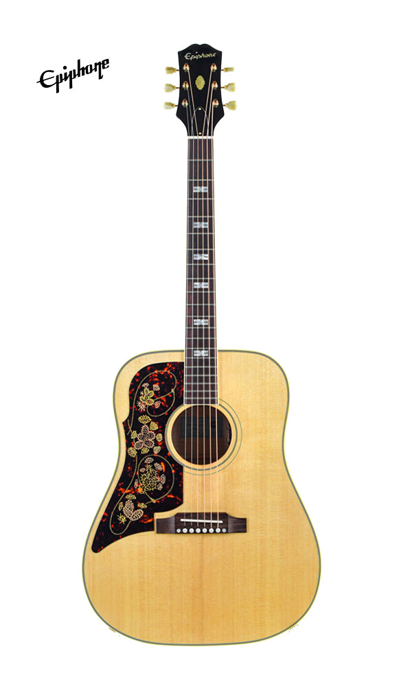 Epiphone USA Frontier Left-Handed Acoustic-Electric Guitar, Case Included - Antique Natural [Made in USA]
