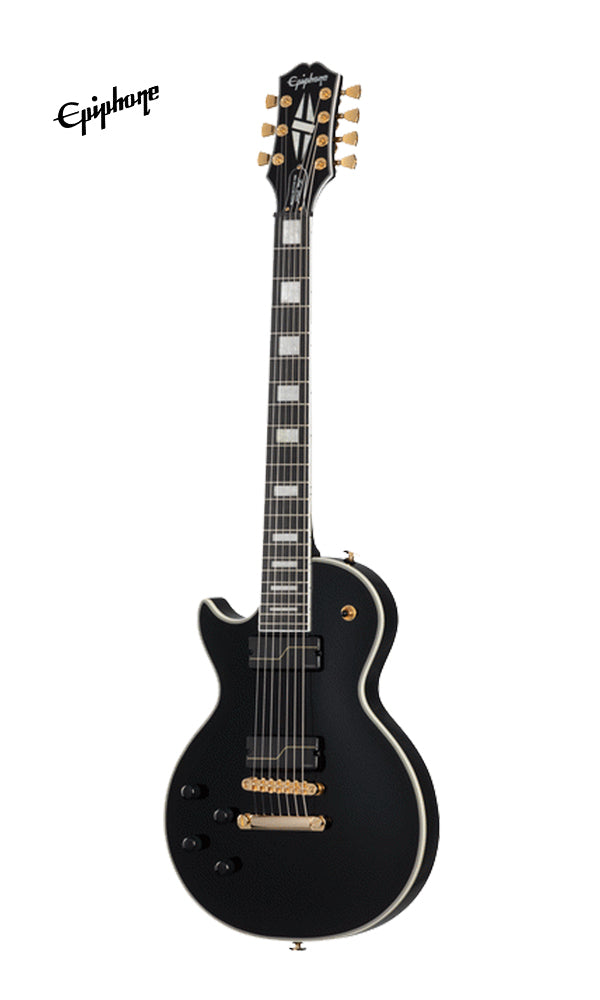 Epiphone Matt Heafy Les Paul Custom Origins 7-String Left-Handed Electric Guitar, Case Included - Ebony