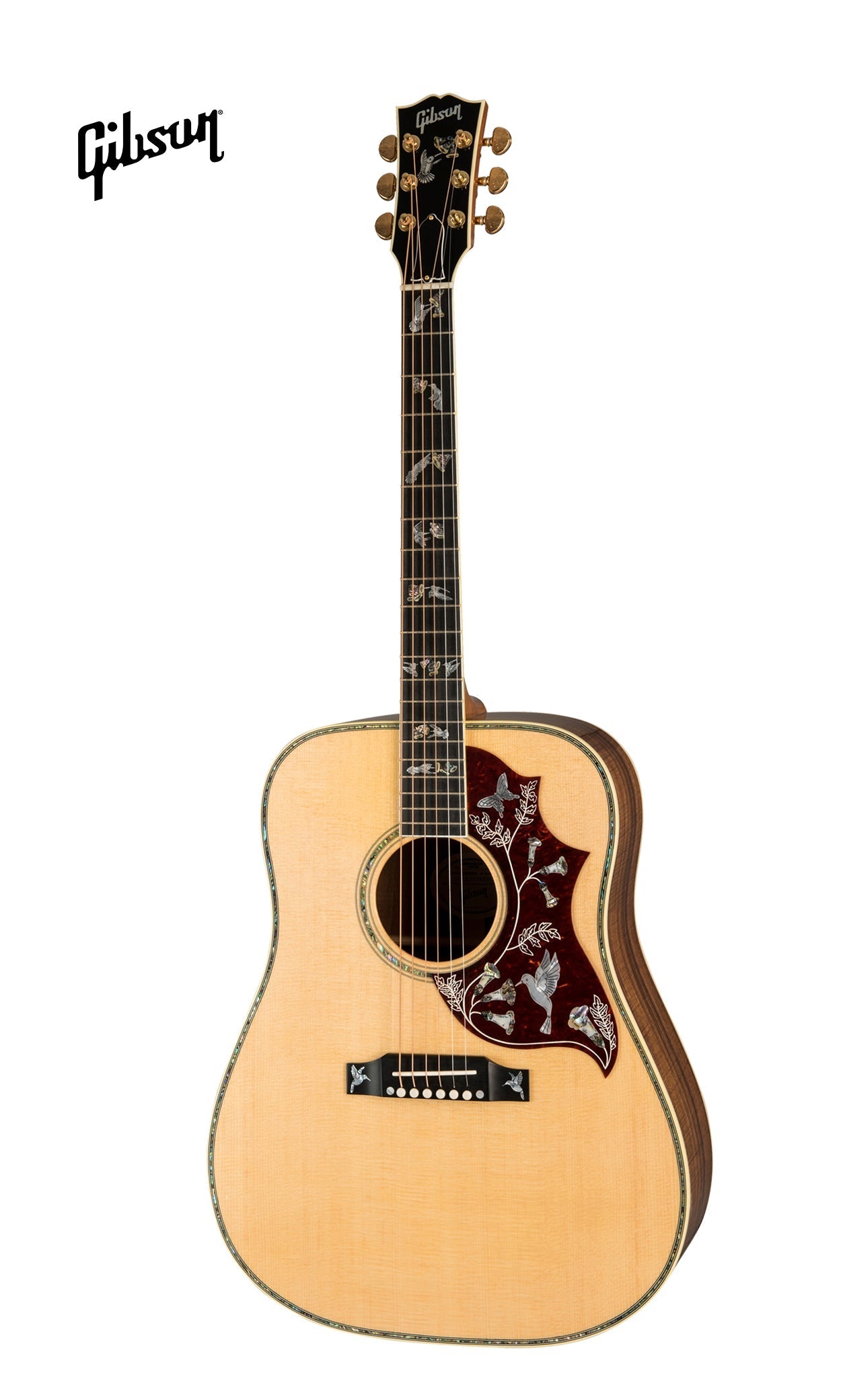 GIBSON HUMMINGBIRD CUSTOM KOA ACOUSTIC GUITAR - ANTIQUE NATURAL