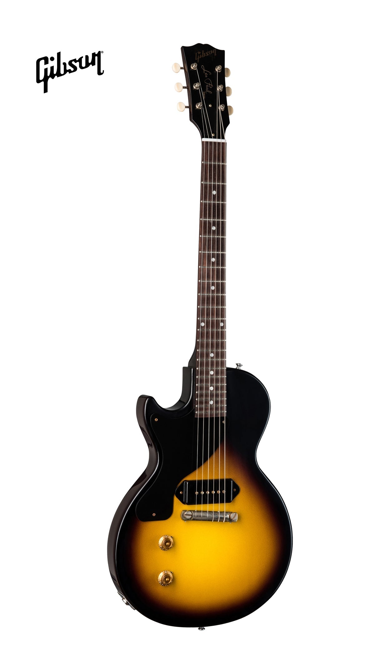 GIBSON 1957 LES PAUL JUNIOR SINGLE CUT REISSUE VOS LEFT-HANDED ELECTRIC GUITAR - VINTAGE SUNBURST
