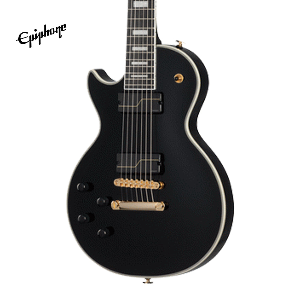 Epiphone Matt Heafy Les Paul Custom Origins 7-String Left-Handed Electric Guitar, Case Included - Ebony