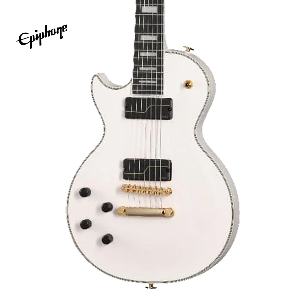 Epiphone Matt Heafy Les Paul Custom Origins 7-String Left-Handed Electric Guitar, Case Included - Bone White