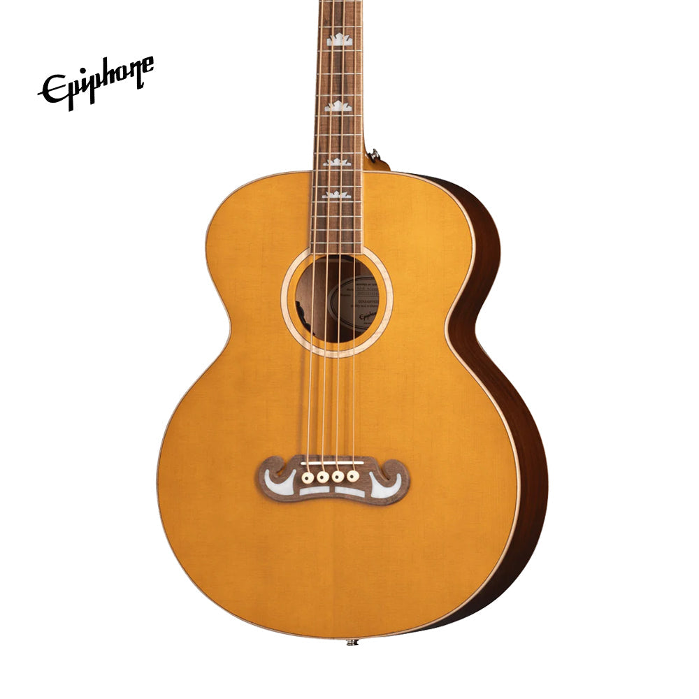 Epiphone El Capitan J-200 Studio Acoustic-Electric Bass Guitar - Aged Natural Antique Gloss