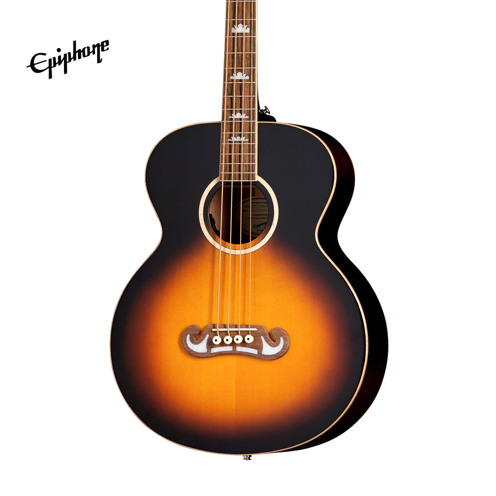 Epiphone El Capitan J-200 Studio Acoustic-Electric Bass Guitar - Aged Vintage Sunburst