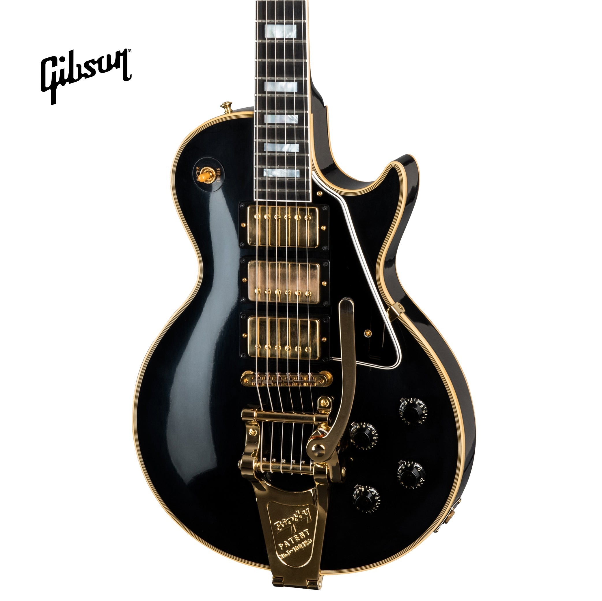 GIBSON 1957 LES PAUL CUSTOM REISSUE 3-PICKUP BIGSBY VOS ELECTRIC GUITAR - EBONY