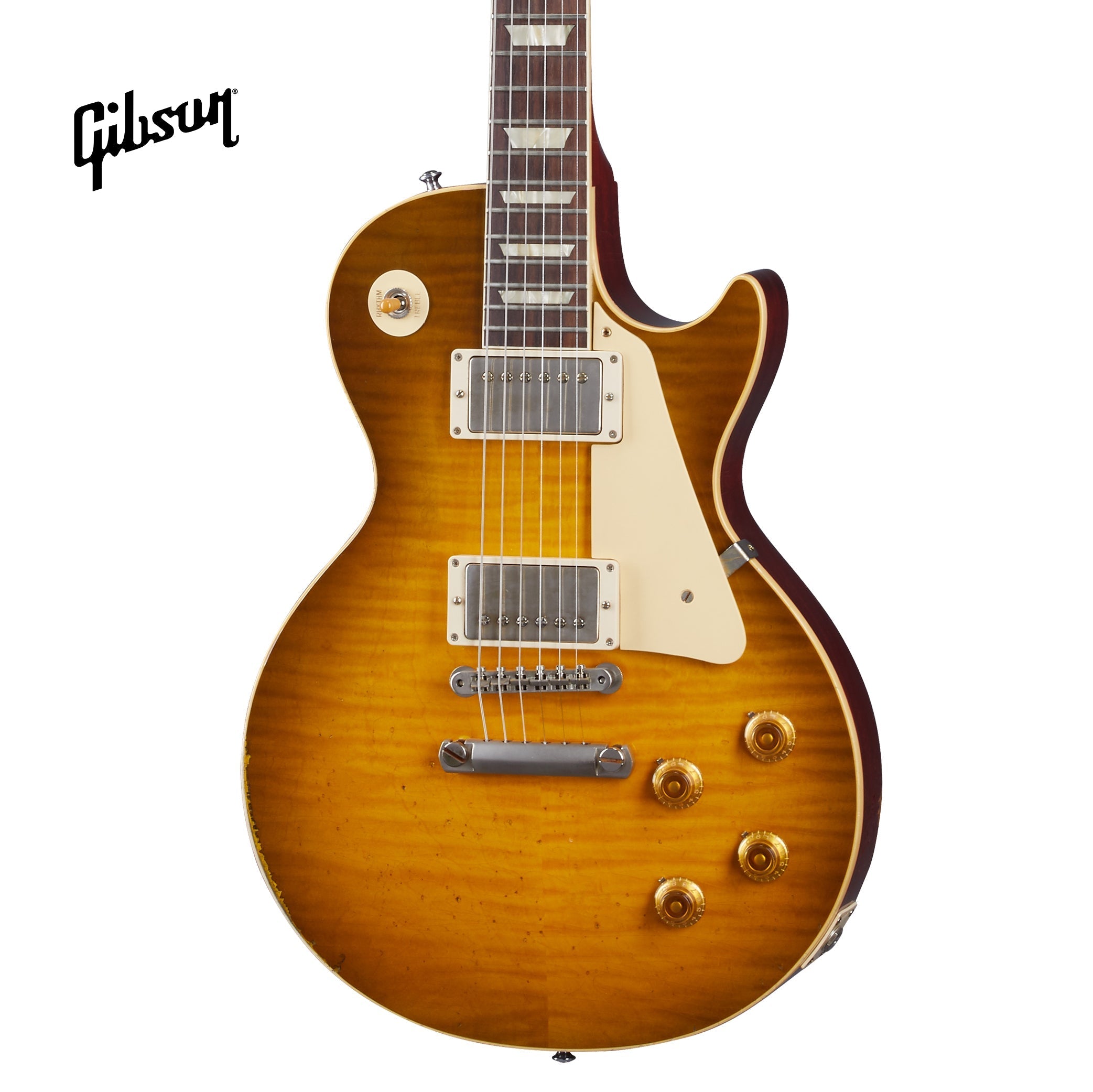 GIBSON 1959 LES PAUL STANDARD REISSUE HEAVY AGED ELECTRIC GUITAR - GOLDEN POPPY BURST