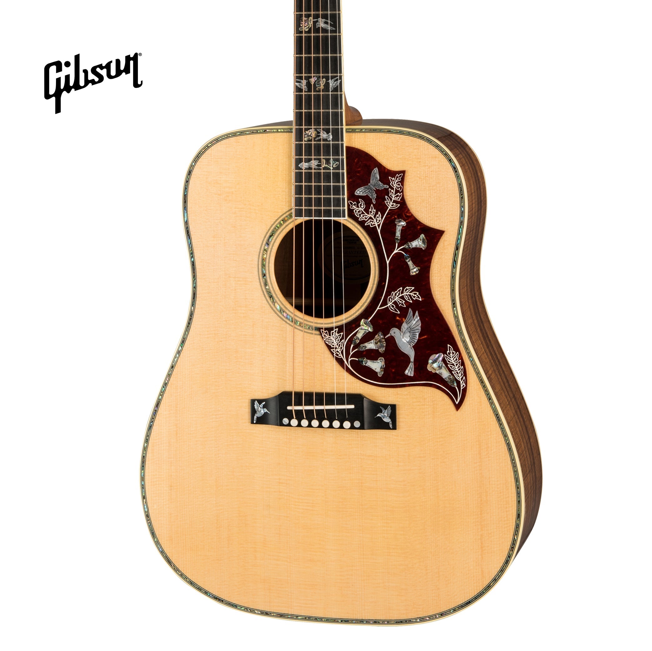 GIBSON HUMMINGBIRD CUSTOM KOA ACOUSTIC GUITAR - ANTIQUE NATURAL