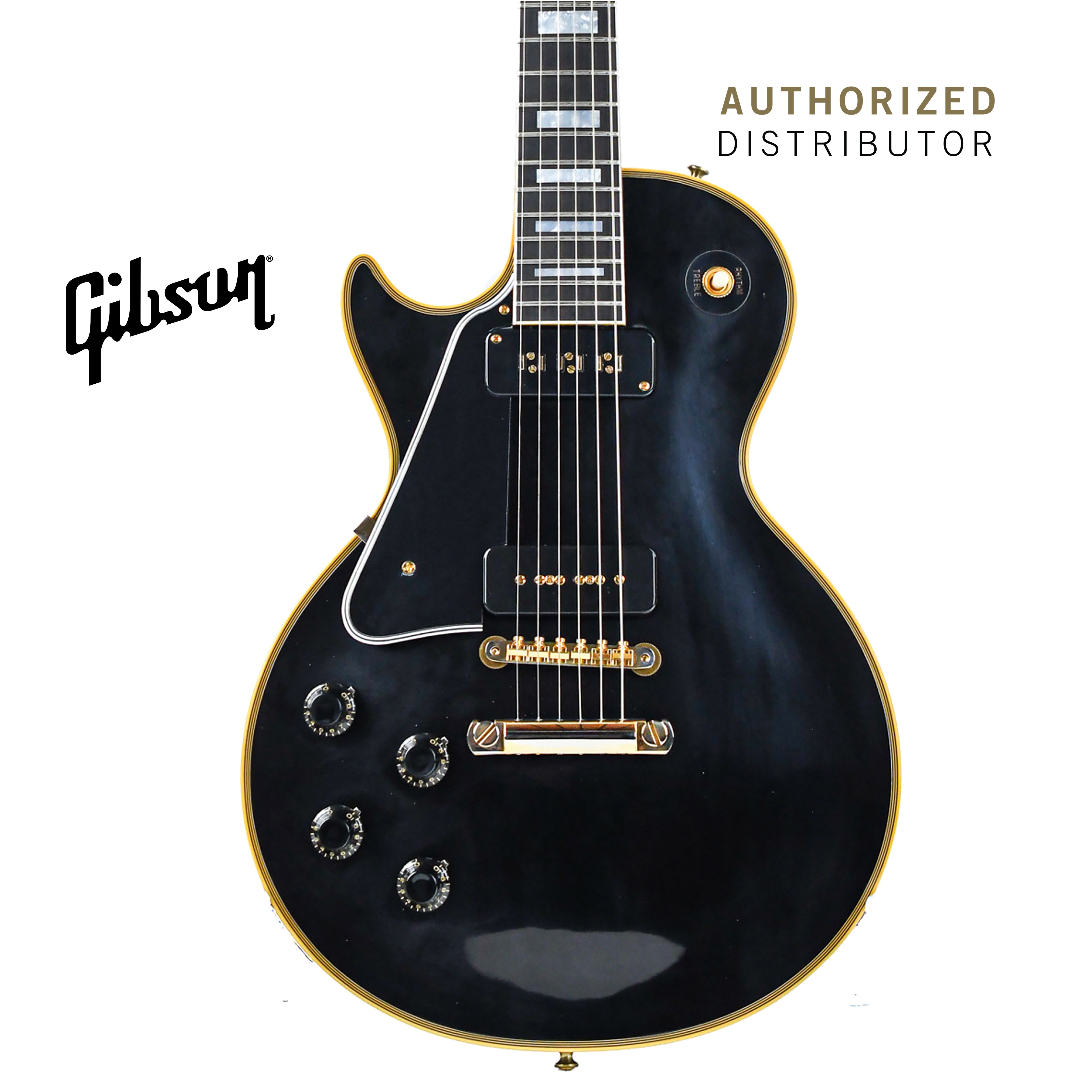 GIBSON 1954 LES PAUL CUSTOM STAPLE PICKUP REISSUE VOS LEFT-HANDED ELECTRIC GUITAR - EBONY