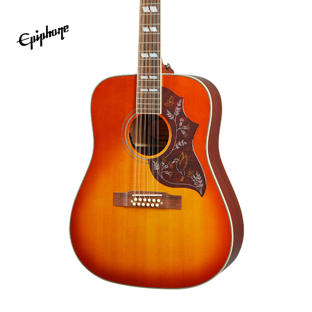 Epiphone Hummingbird 12-String Acoustic-Electric Guitar - Aged Cherry Sunburst Gloss